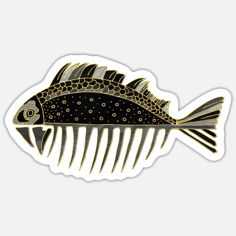 Poisson - Sticker taille S (10 x 10 cm) - blanc mat