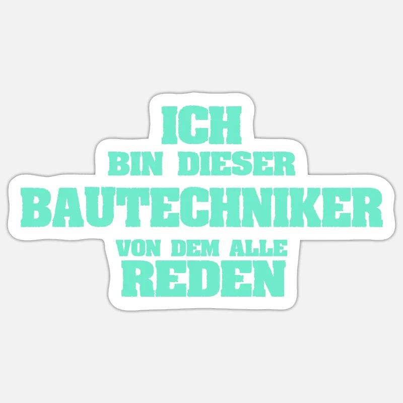 Profession Technicien en construction - Sticker taille S (10 x 10 cm) - blanc mat