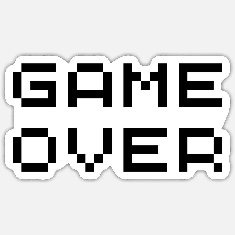 Retro game over - Sticker size S (10 x 10 cm) - white matte
