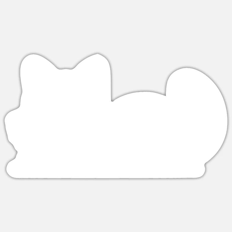 Dessin de chat mignon - Sticker taille S (10 x 10 cm) - blanc mat