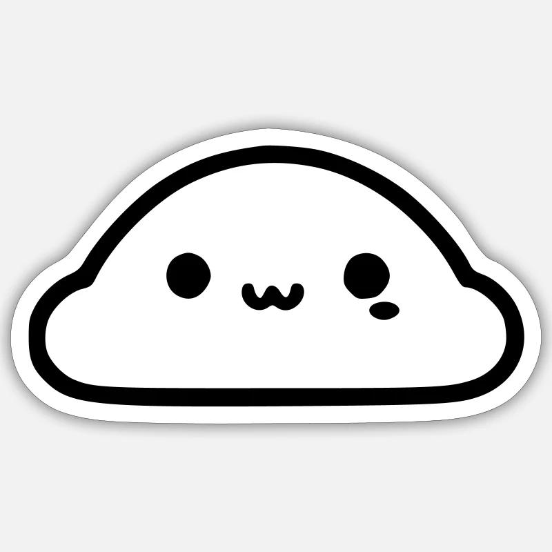 Nuage mignon - Sticker taille S (10 x 10 cm) - blanc mat