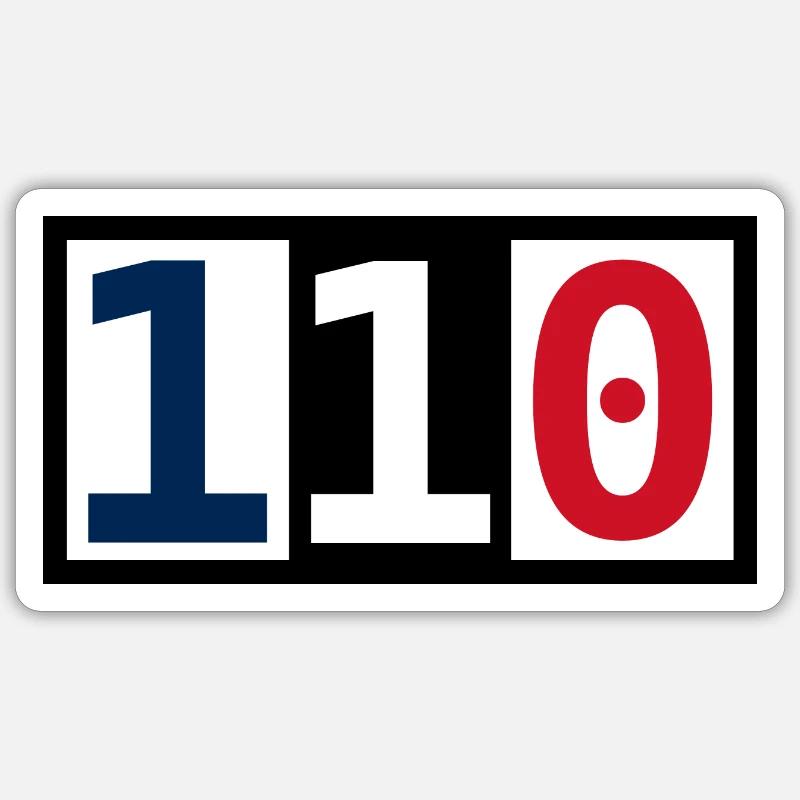 110 - Sticker taille S (10 x 10 cm) - blanc mat