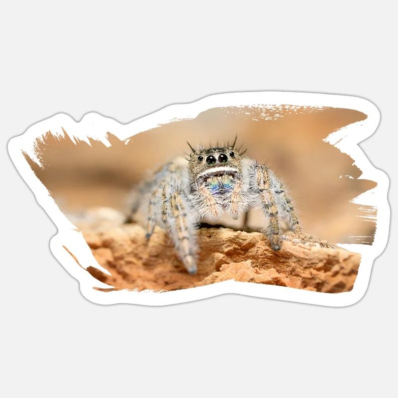 Phidippus texanus jumping spider, spring spinne. Sticker Größe S (10 x 10 cm)