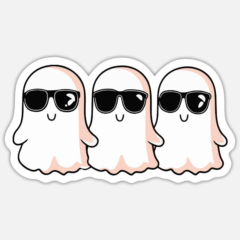 Ghosts Halloween Cool - Sticker size S (10 x 10 cm) - white matte