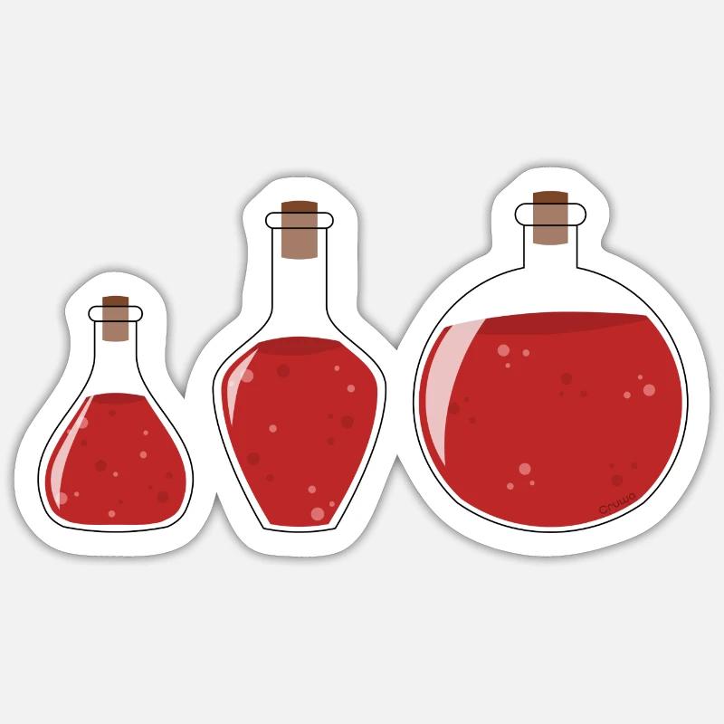Potions de santé - Sticker taille S (10 x 10 cm) - blanc mat