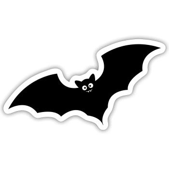 chauve-souris - Sticker taille S (10 x 10 cm) - blanc mat - Devant