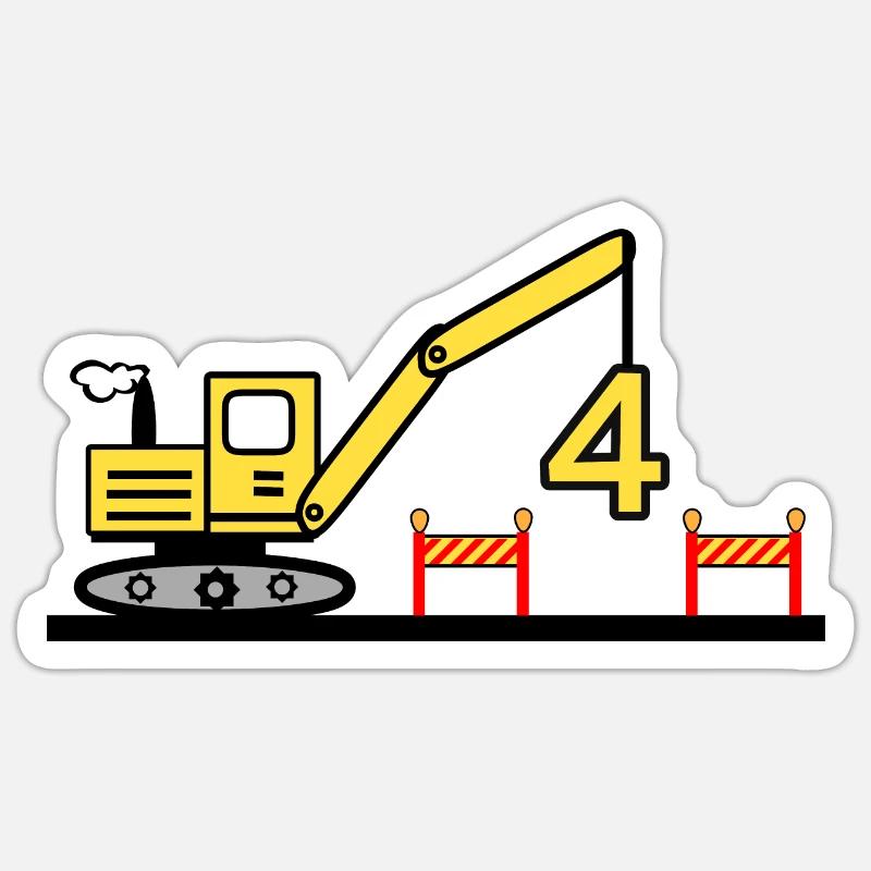 Bagger - Sticker Größe S (10 x 10 cm) - Mattweiß