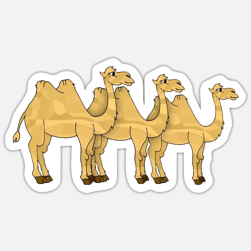 Chameaux - Sticker taille S (10 x 10 cm) - blanc mat