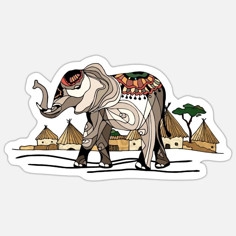 Elephant - Sticker size S (10 x 10 cm) - white matte