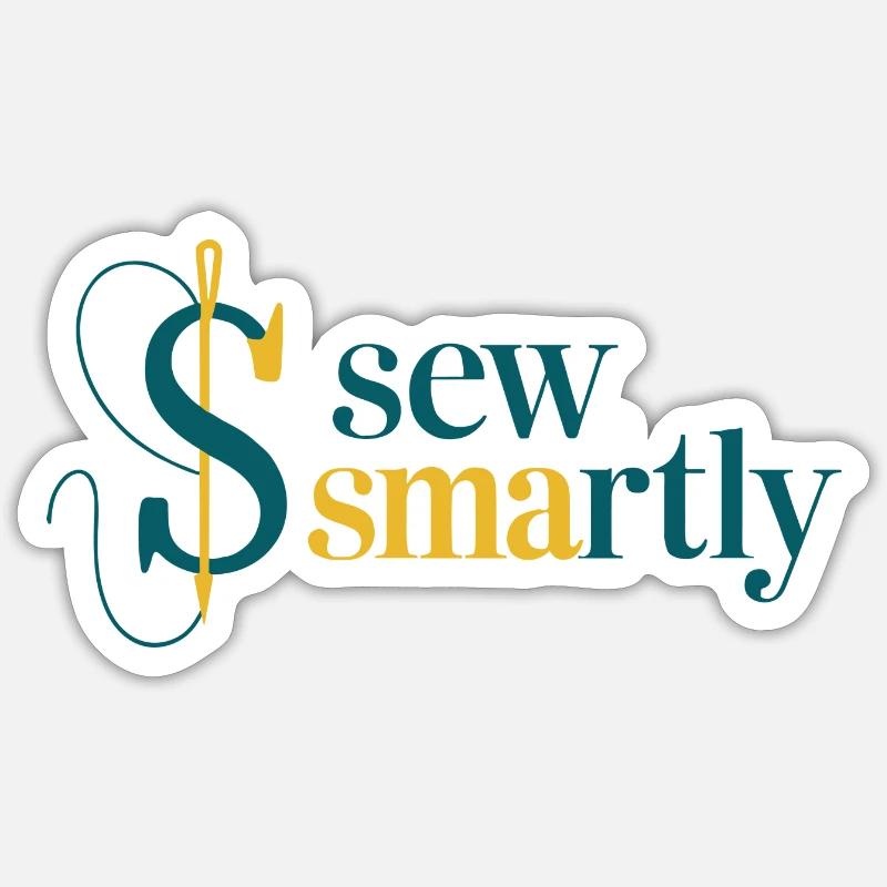 smart nähen Logo - Sticker Größe S (10 x 10 cm) - Mattweiß