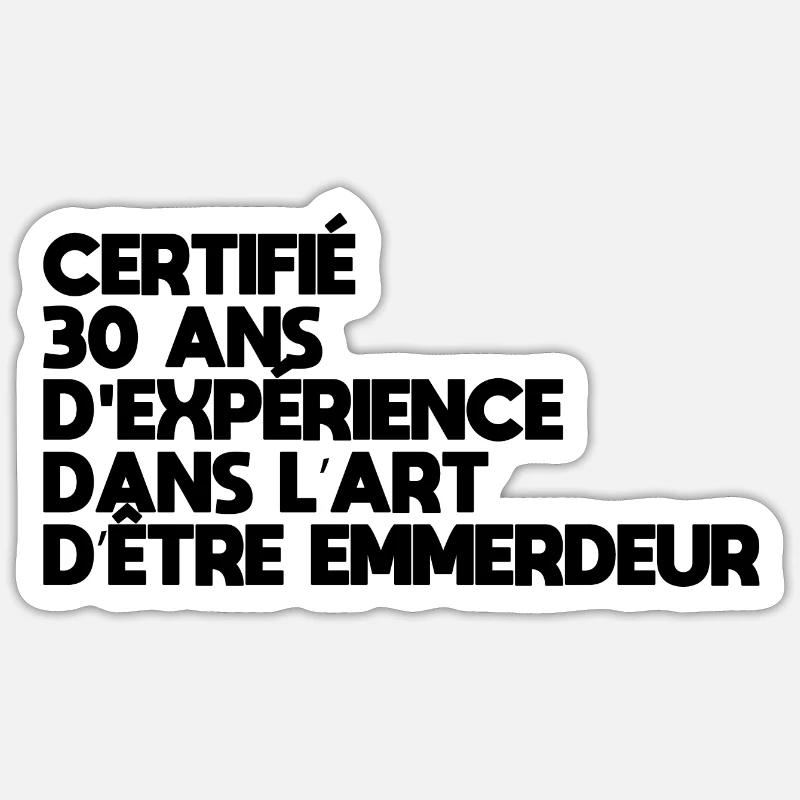30 ans - Sticker taille S (10 x 10 cm) - blanc mat