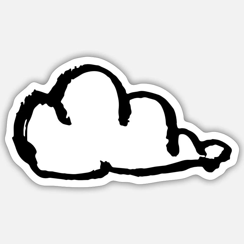 wolke - Sticker Größe S (10 x 10 cm) - Mattweiß