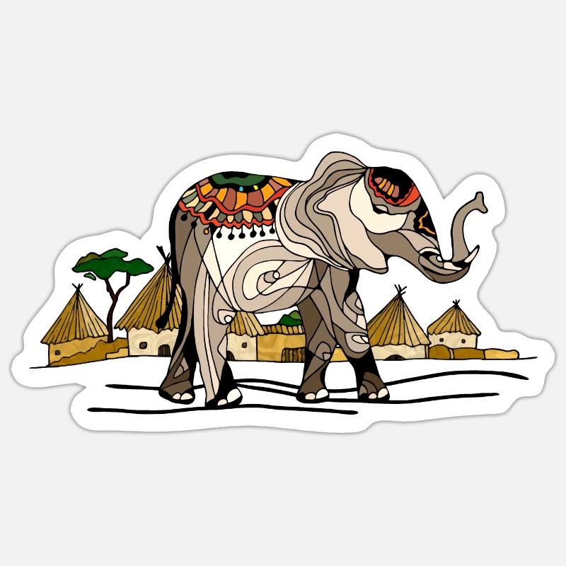 Elephant - Sticker size S (10 x 10 cm) - white matte