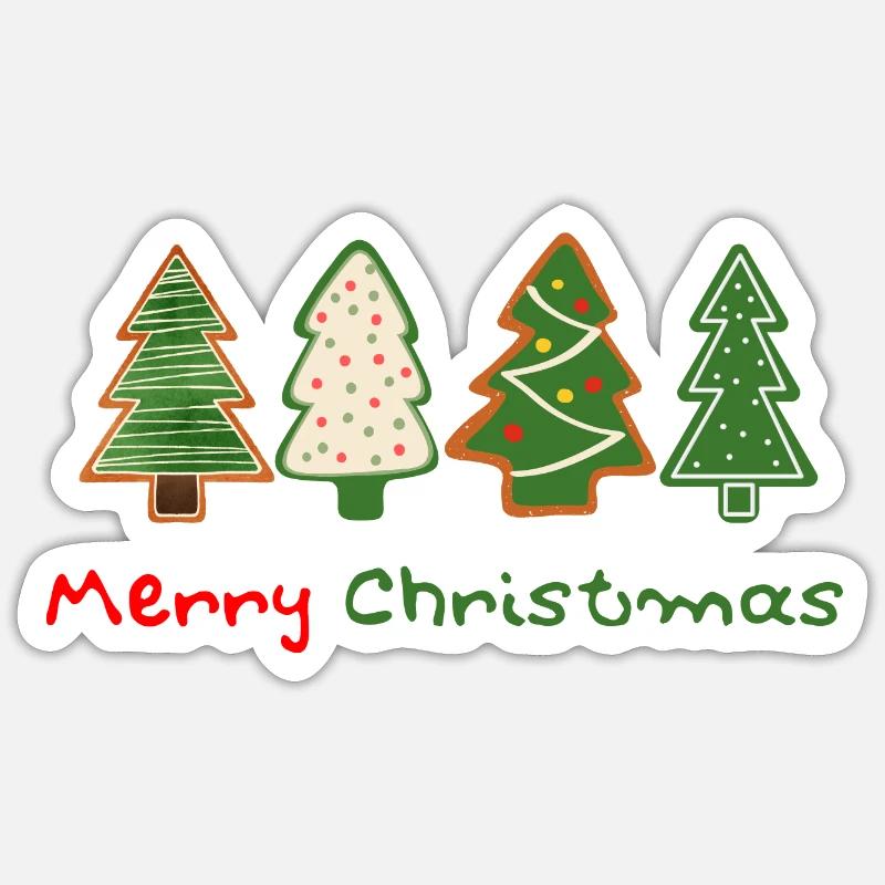 Merry Christmas 4 tree - Sticker Größe S (10 x 10 cm) - Mattweiß