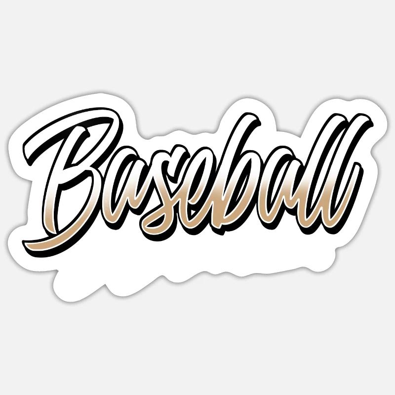 Base-ball - Sticker taille S (10 x 10 cm) - blanc mat