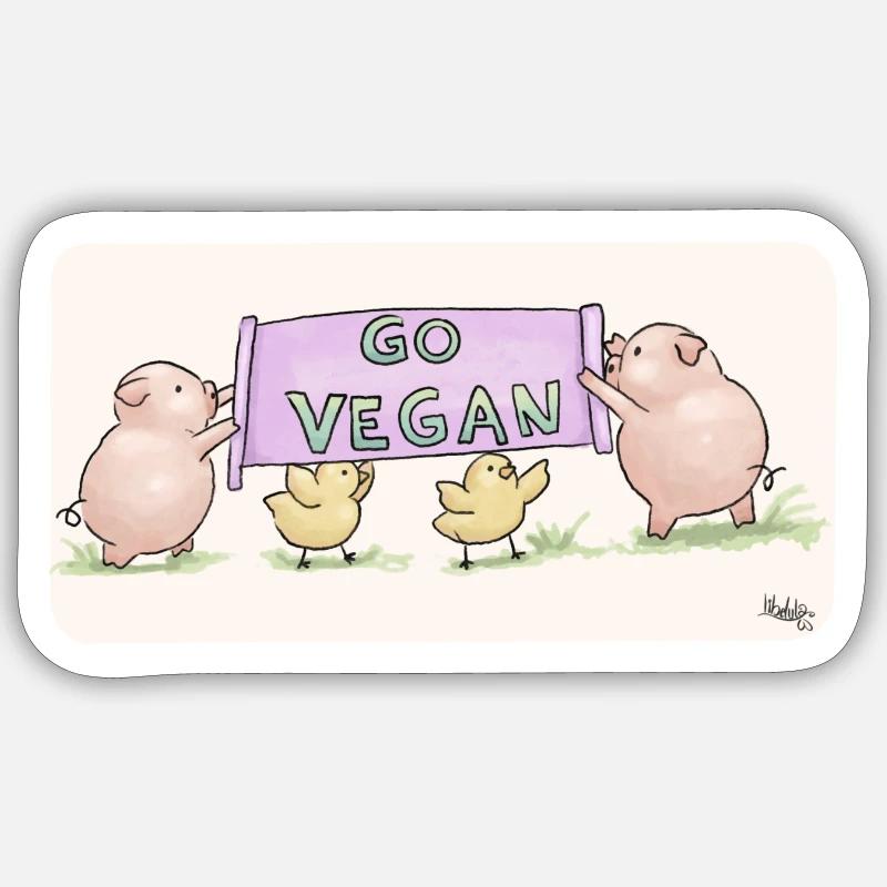 Devenez végétalien Sticker taille S (10 x 10 cm)