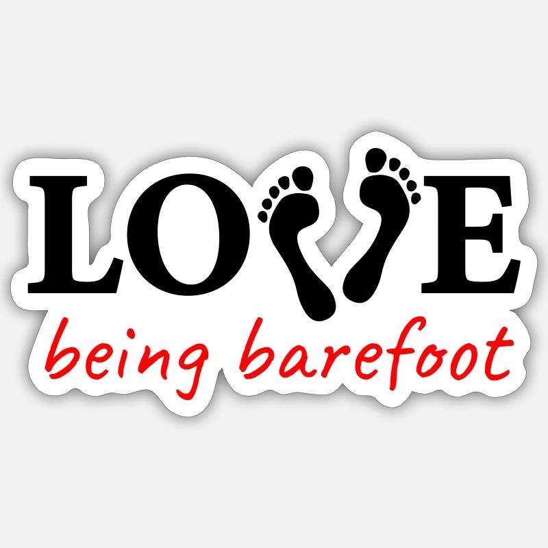 love being barefoot Version 2 - es lieben, barfuß Sticker Größe S (10 x 10 cm)