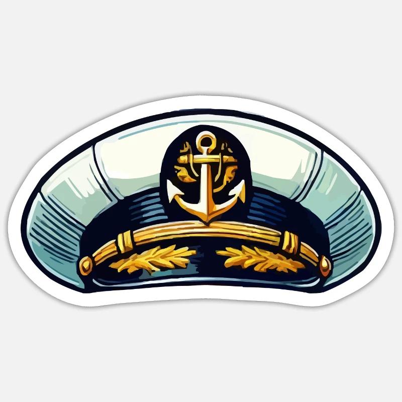 Capitaine Cap - Sticker taille S (10 x 10 cm) - blanc mat