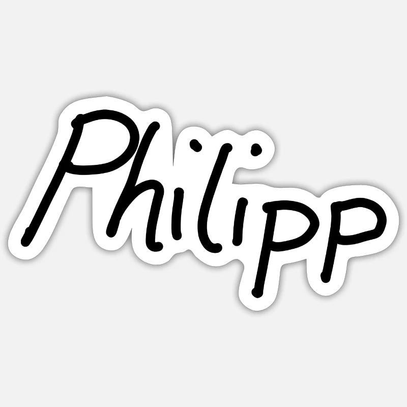 Philipp - Sticker taille S (10 x 10 cm) - blanc mat
