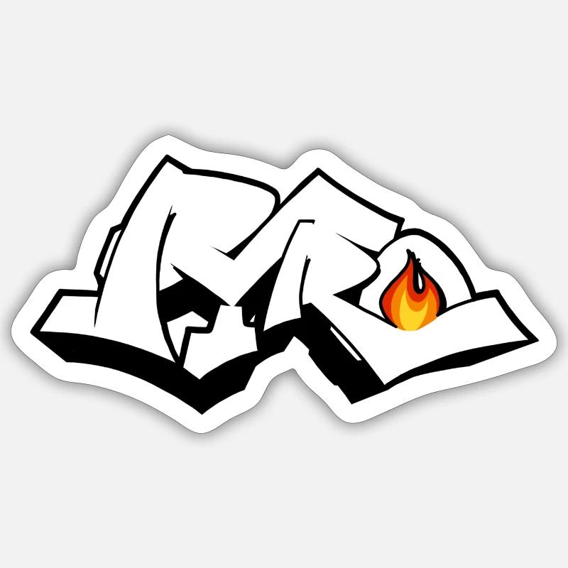 Pyro Graffiti - Sticker size S (10 x 10 cm) - white matte