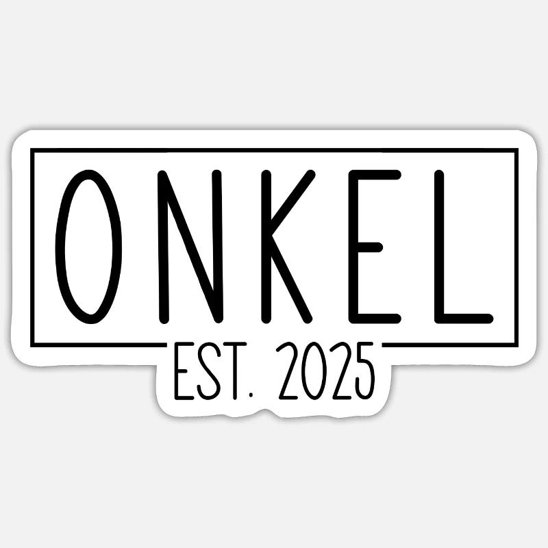 Onkel Est. 2025 - Sticker Größe S (10 x 10 cm) - Mattweiß