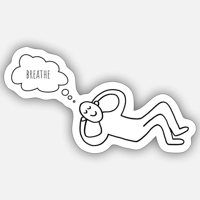 Meditation Guy - Sticker size S (10 x 10 cm) - white matte