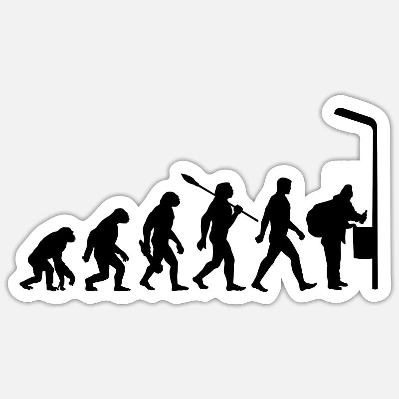 Evolution - Collecting Bottles - Poverty - Sticker size S (10 x 10 cm) - white matte