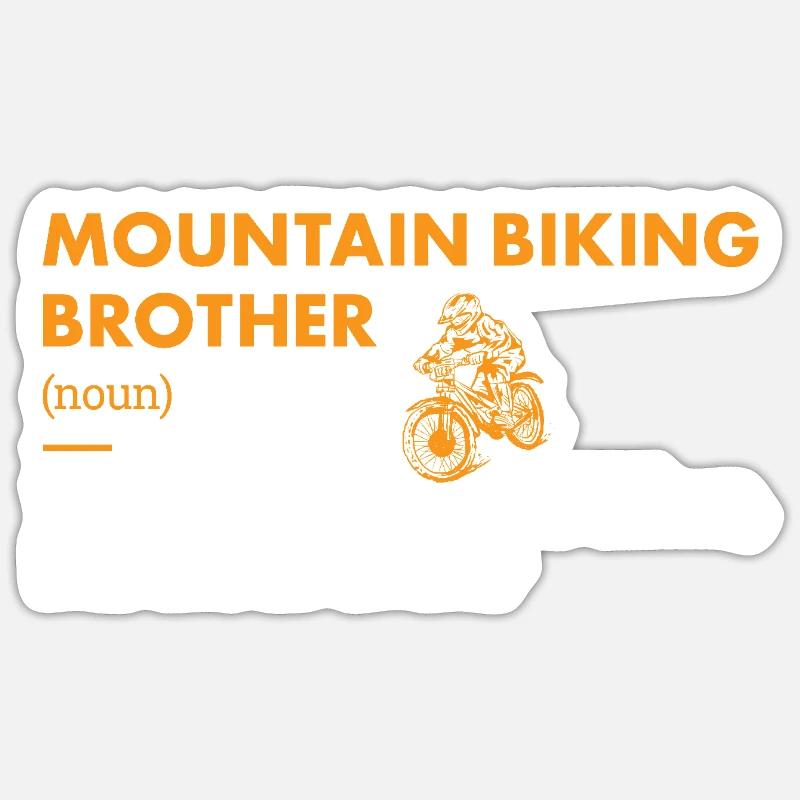 Biker Brother Définition VTT - Sticker taille S (10 x 10 cm) - blanc mat