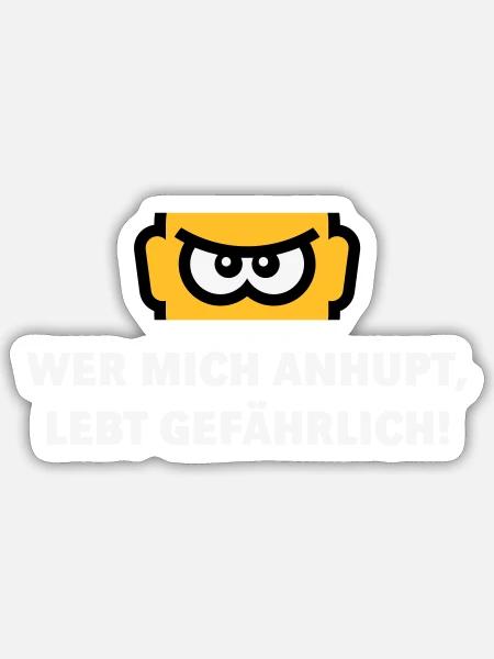 Wer Mich Anhupt, Lebt Gefährlich! (Auto / NEG 3C) - Sticker Größe S (10 x 10 cm) - Mattweiß