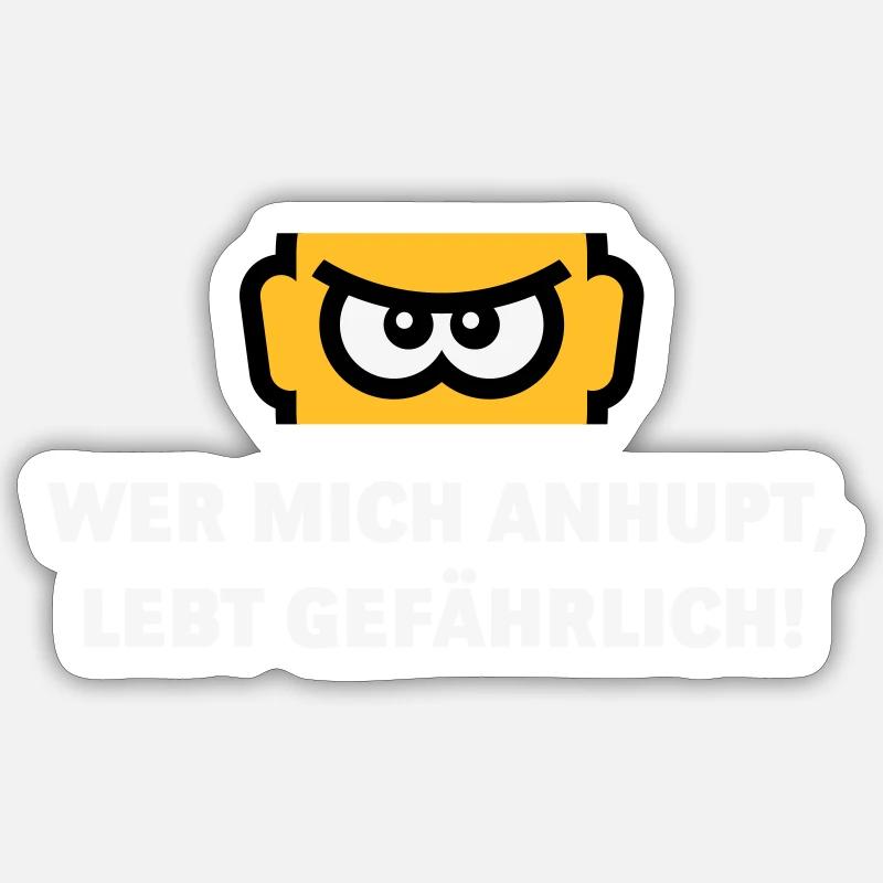 Wer Mich Anhupt, Lebt Gefährlich! (Auto / NEG 3C) - Sticker Größe S (10 x 10 cm) - Mattweiß