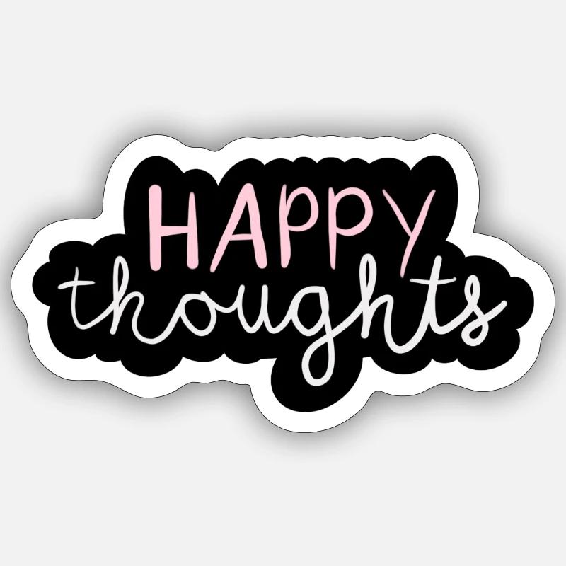 Pensées heureuses - Sticker taille S (10 x 10 cm) - blanc mat