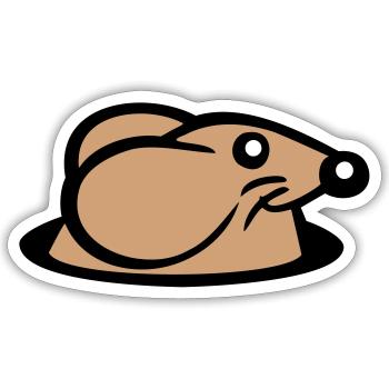 Maus Boden Loch Mauseloch Guckt Süß Lustig Comic - Sticker Größe S (10 x 10 cm) - Mattweiß - Vorne