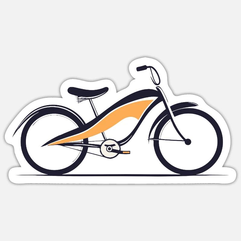 Motard à vélo - Sticker taille S (10 x 10 cm) - blanc mat