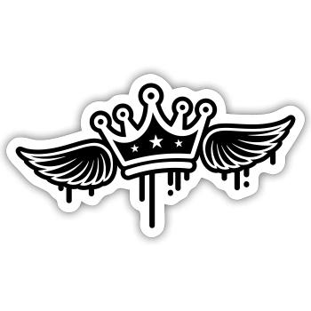 Crown Wings - Sticker size S (10 x 10 cm) - white matte - Front