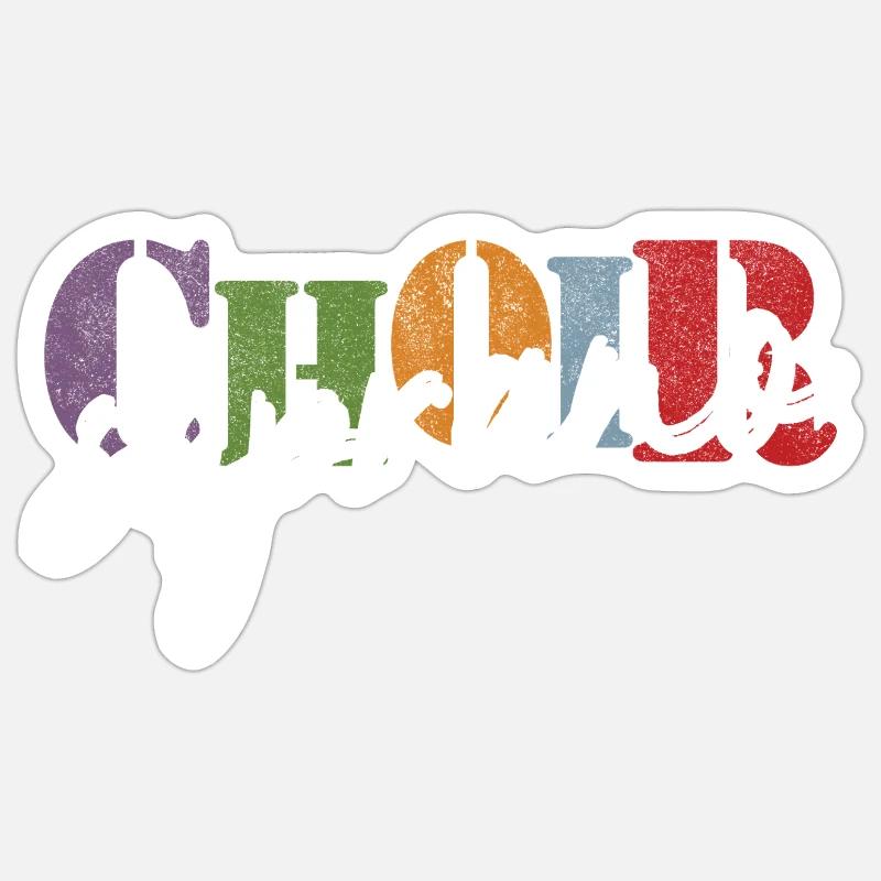 Chorale Soprano Chanteuse - Sticker taille S (10 x 10 cm) - blanc mat