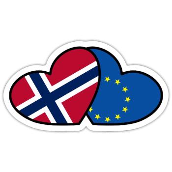 Norwegen <3 EU - Sticker Größe S (10 x 10 cm) - Mattweiß - Vorne