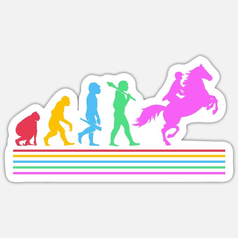 Horse Racing Evolution Sticker size S (10 x 10 cm)