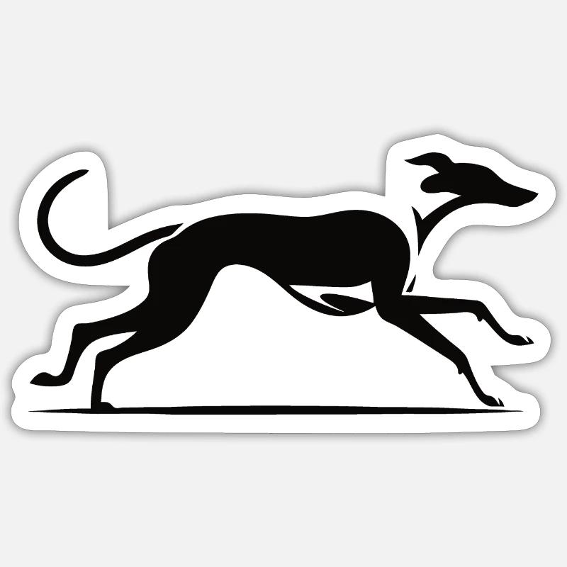 Elegantes Windhund Design - Sticker Größe S (10 x 10 cm) - Mattweiß