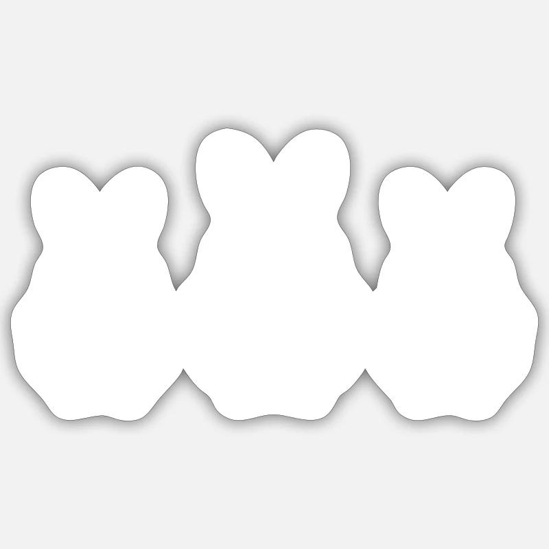 Hasen Team - Sticker Größe S (10 x 10 cm) - Mattweiß