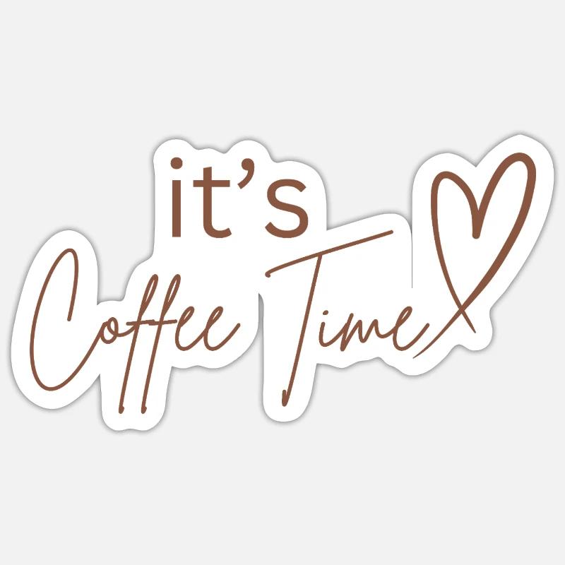 C’est l’heure du café Sticker taille S (10 x 10 cm)