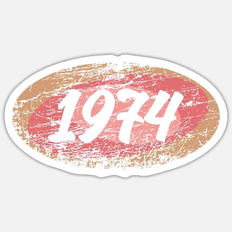 Sommer 1974 - Sticker Größe S (10 x 10 cm) - Mattweiß