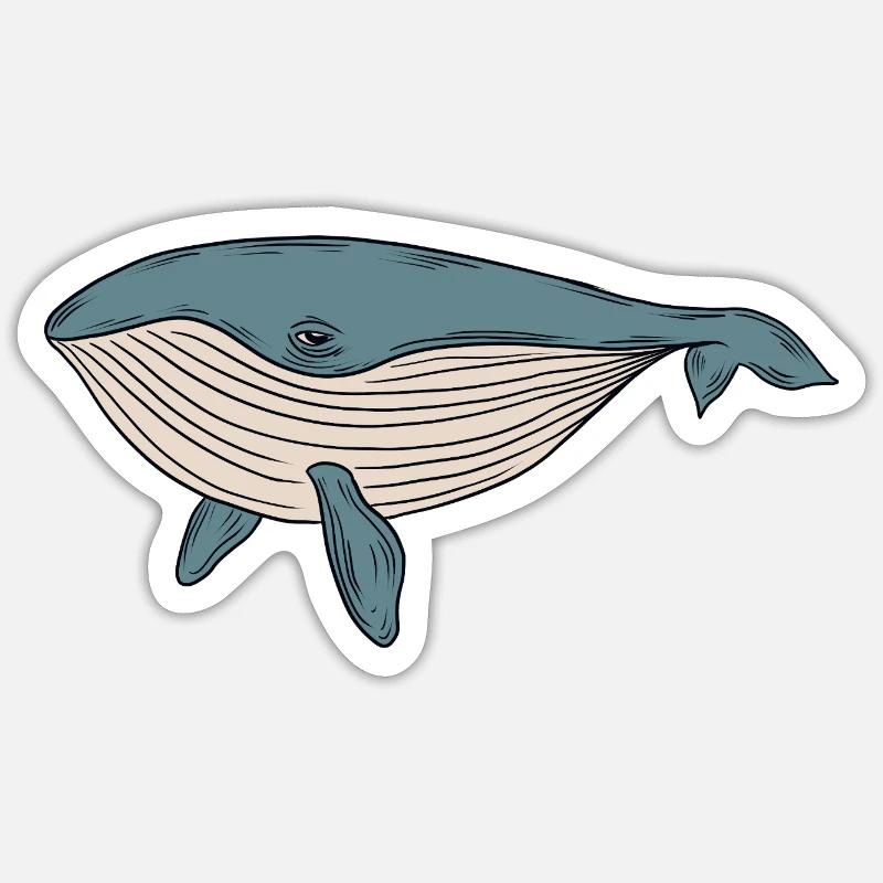 Whale - Sticker size S (10 x 10 cm) - white matte