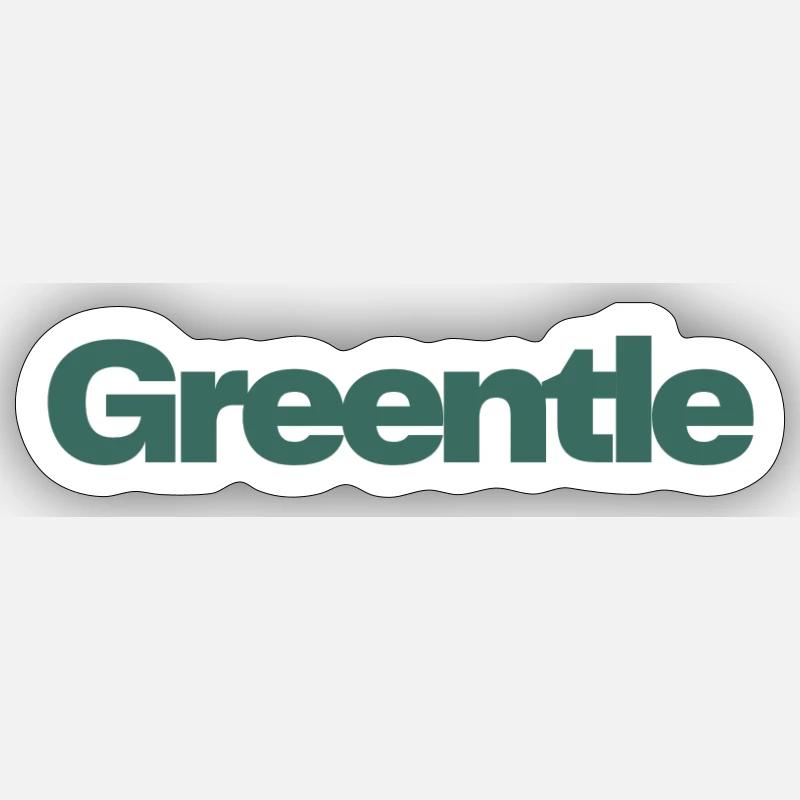 GREENTLE 004. - Sticker taille S (10 x 10 cm) - blanc mat