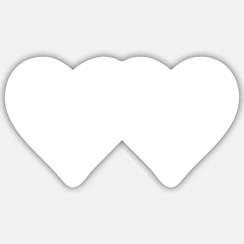 Herzen Liebe Symbol - Sticker Größe S (10 x 10 cm) - Mattweiß