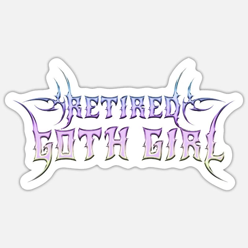 Retired Goth Girl! Gothic Emo Mädchen Sticker Größe S (10 x 10 cm)