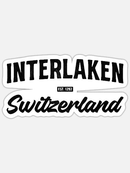Interlaken Swiss Travel Vibes - Sticker Größe S (10 x 10 cm) - Mattweiß
