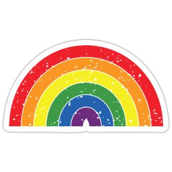 Rainbow Colors Pride Month LGBTQ+ Grunge Texture - Sticker size S (10 x 10 cm) - white matte - Front