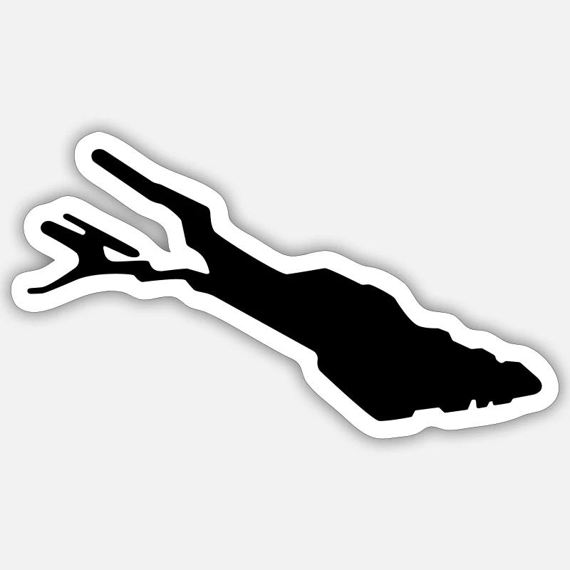 Silhouette de Bodensee – Contour du lac de Constance Sticker taille S (10 x 10 cm)