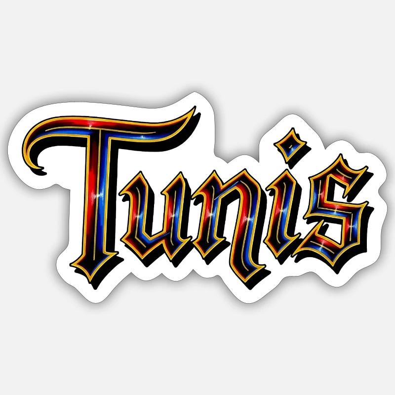 Tunis - Sticker taille S (10 x 10 cm) - blanc mat