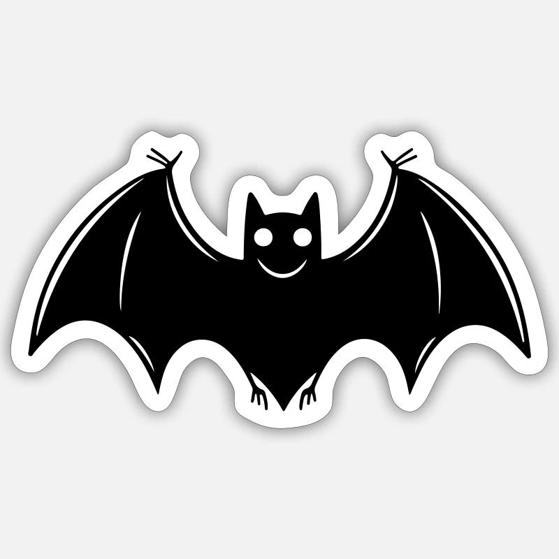 Fledermaus - Sticker Größe S (10 x 10 cm) - Mattweiß